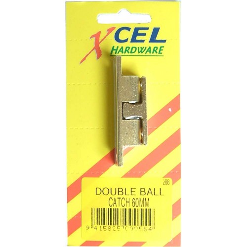 Double Ball Catch - Brass 60mm Carded Xcel