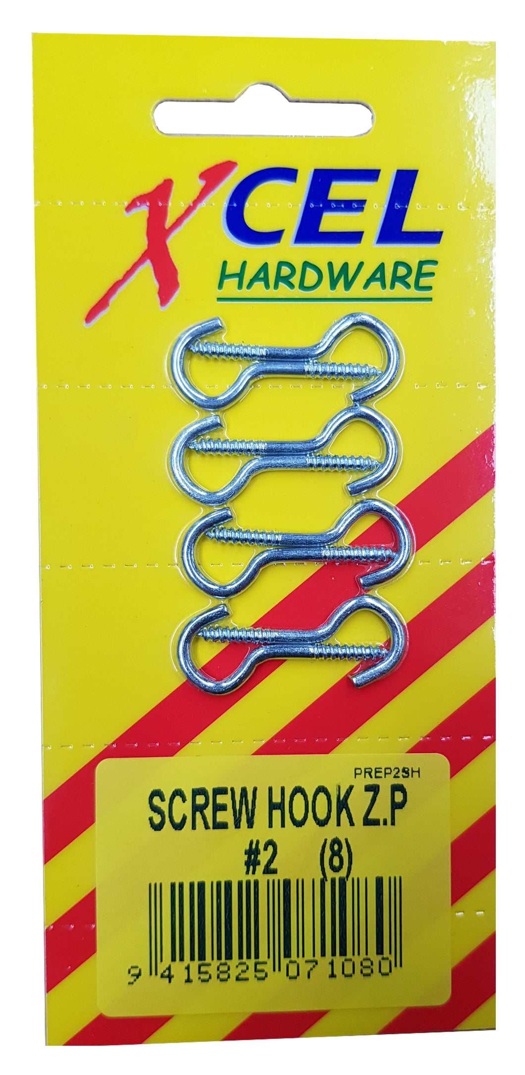 Screw Hooks ZP #2 8-pce 31mm x 2.1mm Carded Xcel