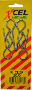 R-Clips #S10 4-pce 64mm x 3mm Carded Xcel