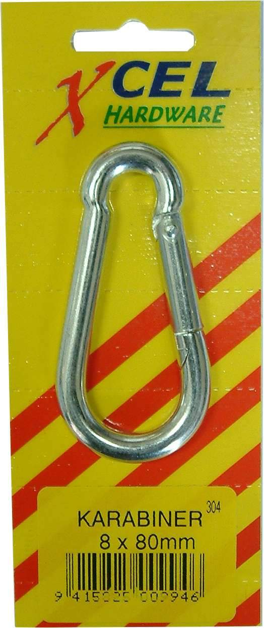 Karabiner - Pear Shape Zinc 6mm Carded Xcel