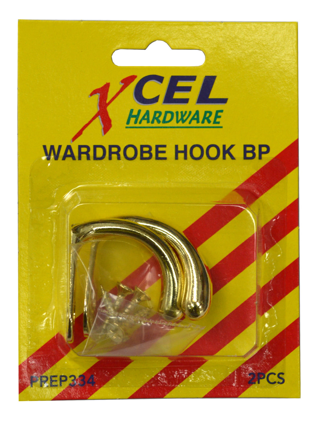 Wardrobe Hooks PB 2-pce  Carded Xcel