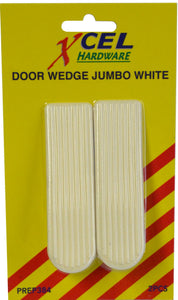Door Wedge - White 2-pce 100mm Carded Xcel