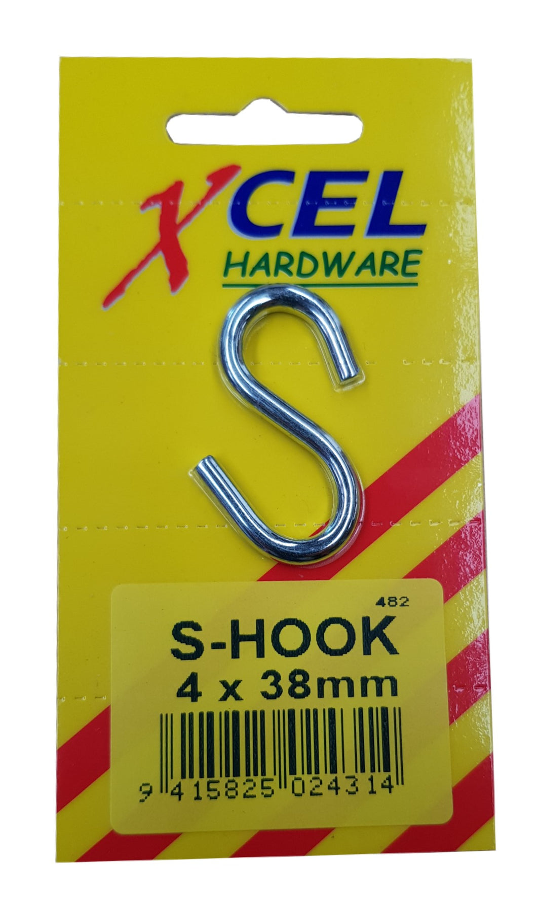 S-Hook ZP 4mm x 38mm Carded Xcel
