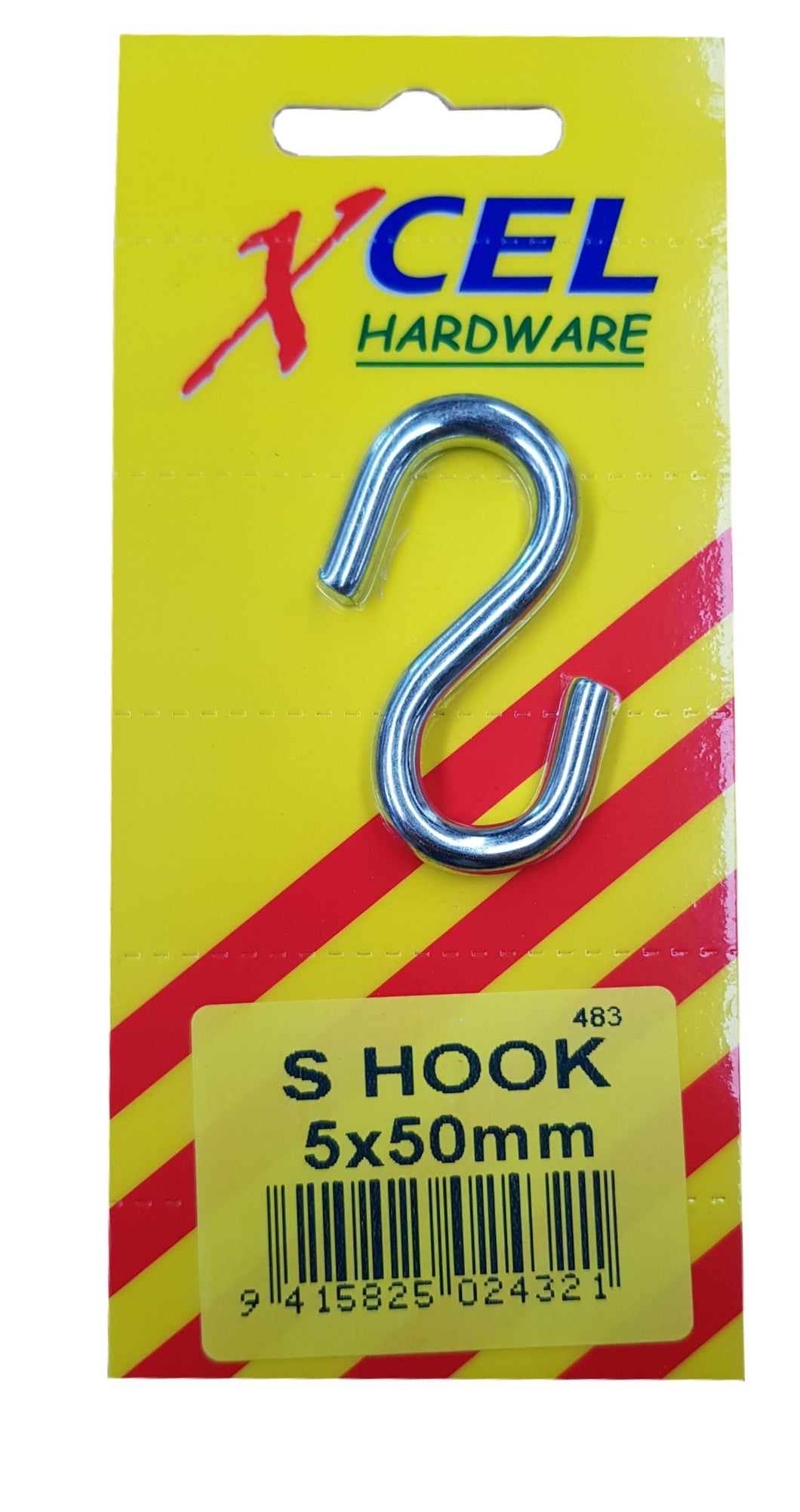 S-Hook ZP 5mm x 50mm Carded Xcel