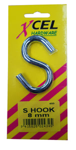 S-Hook ZP 8mm x 75mm Carded Xcel