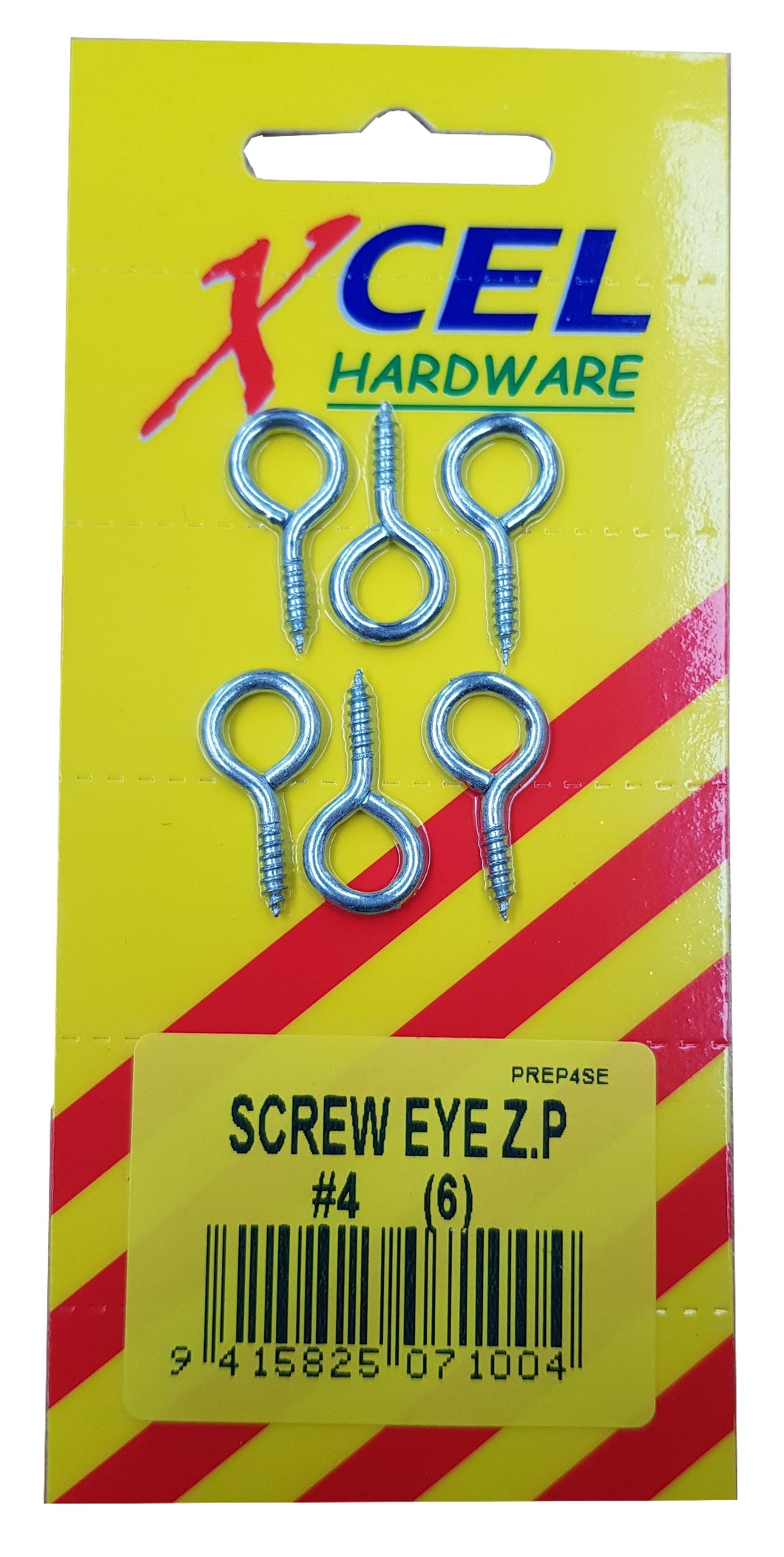 Screw Eyes ZP #4 6-pce 25mm x 2mm Carded Xcel
