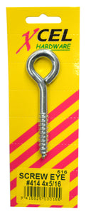 Screw Eye #414 4 x 5/16 inch Carded Xcel