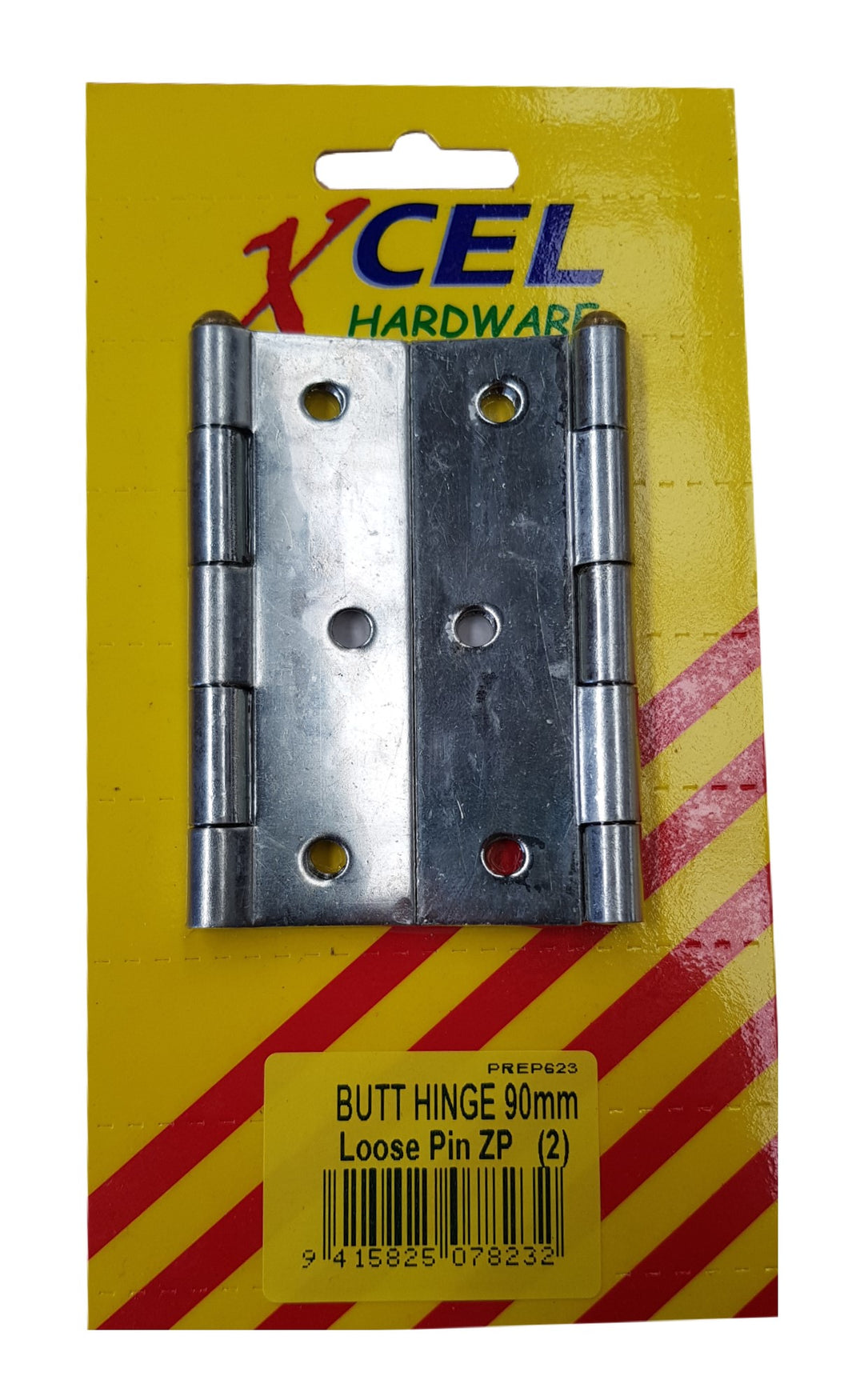 Butt Hinges - ZP Loose Pin 2-pce 90mm Carded Xcel