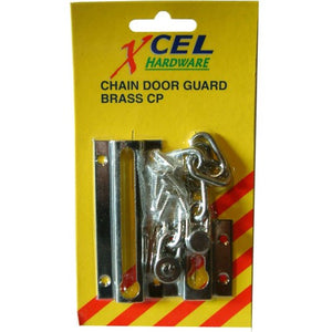 Door Chain Guard - CP on Brass         Carded Xcel