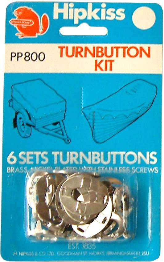 Press Studs Turn Button Kit NP 6-pce #PP800 Hipkiss