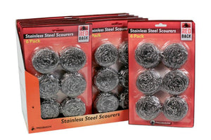 Stainless Steel Scourers 6-pce  Redback