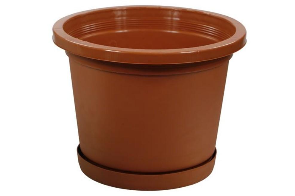 Plant Pot Planter & Saucer 34X28Cm Teracotta