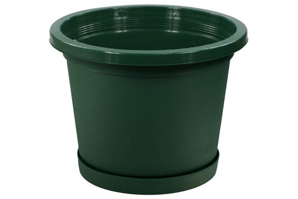 Plant Pot Planter & Saucer 34x28cm Green