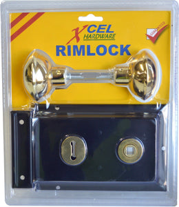Rim Lock with Handles - Black 150mm x100mm Xcel