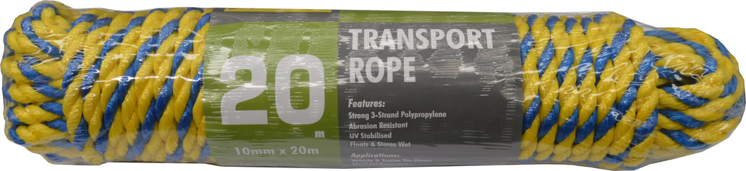 Rope - Twisted Polyprop Blue/Yellow 20m Hank 10mm Xcel