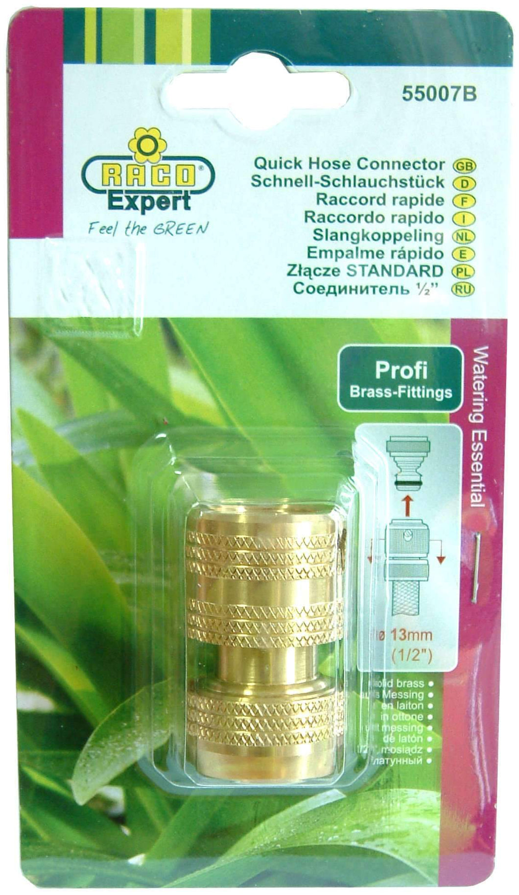 Hose Quick Connector - Brass Carded #RT55/007B 1/2