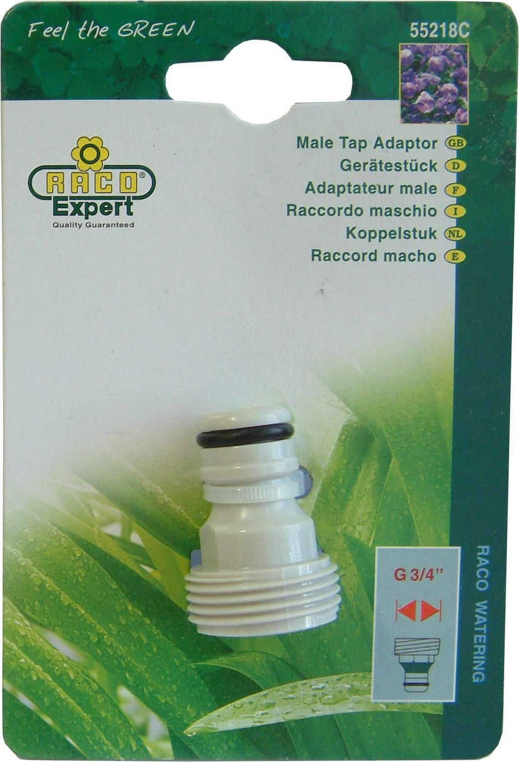 Hose Male Adaptor - Plastic Carded #RT55/218C 3/4