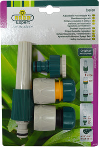 Hose Nozzle Kit Adjustable - Plastic Carded #RT55/383C  4-pce Raco