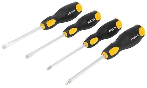 Screwdriver Set - 2 Slotted & 2 Phillips 4-pce Pretul