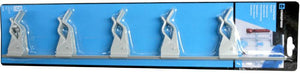 Spring Clip Holders (5) With Adjustable Bar White #SG5W 425mm Crawford