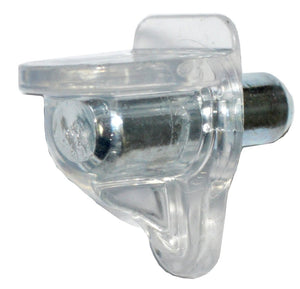 Shelf Support - Plastic with 5mm Metal Pin Clear
