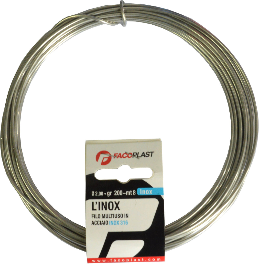 Binding Wire - Stainless Steel 200gm (8m) 2.0mm Faco Plast