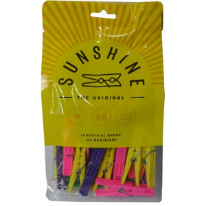 Clothes Pegs - Spring Plastic Type 48pce Sunshine
