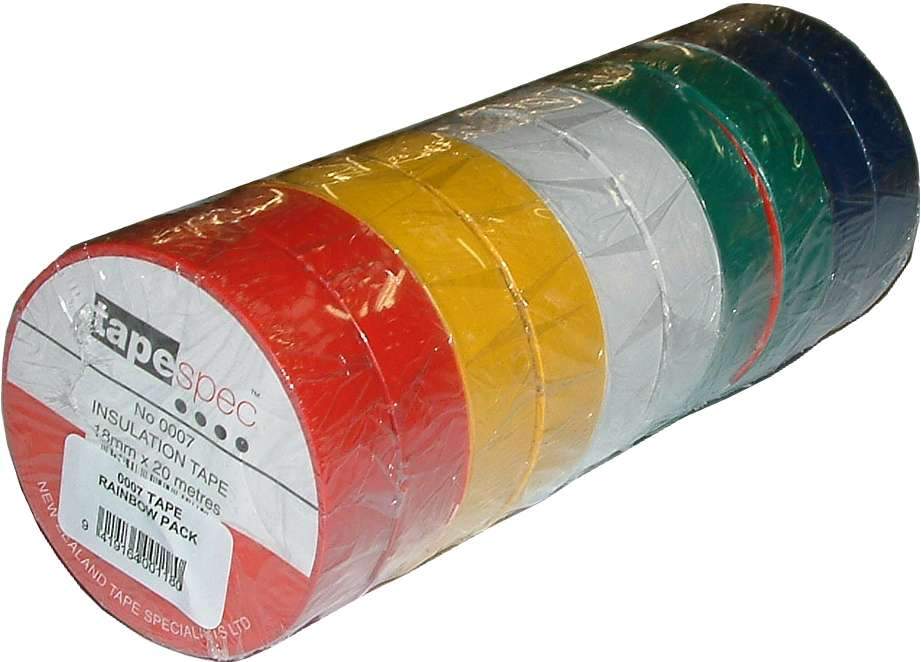 Insulation Tape - Rainbow Pack 10-pce 19mm x 20m Futureseal