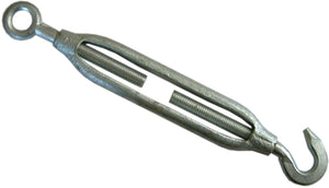 Turnbuckle Open Body Galvanised Hook & Eye 12mm Xcel