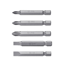 Load image into Gallery viewer, Screwdriver Bits 50mm Phillips &amp; Slotted 5 pce asst 17786 Truper