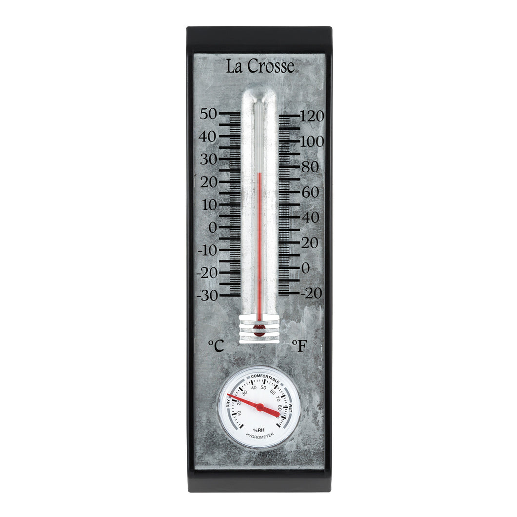 Thermometer - Metal 255mm with Hygrometer  La Crosse