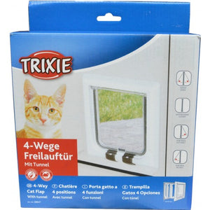 Pet Door - 4 Way White With Tunnel 38641 Trixie