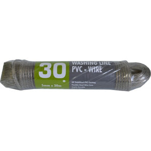 Clothes Line Wire Plastic Coated 5mm Clear 30m Xcel