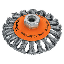 Load image into Gallery viewer, Wire Wheel Brush Concave Twist Knot with 14mm Nut 100mm Truper
