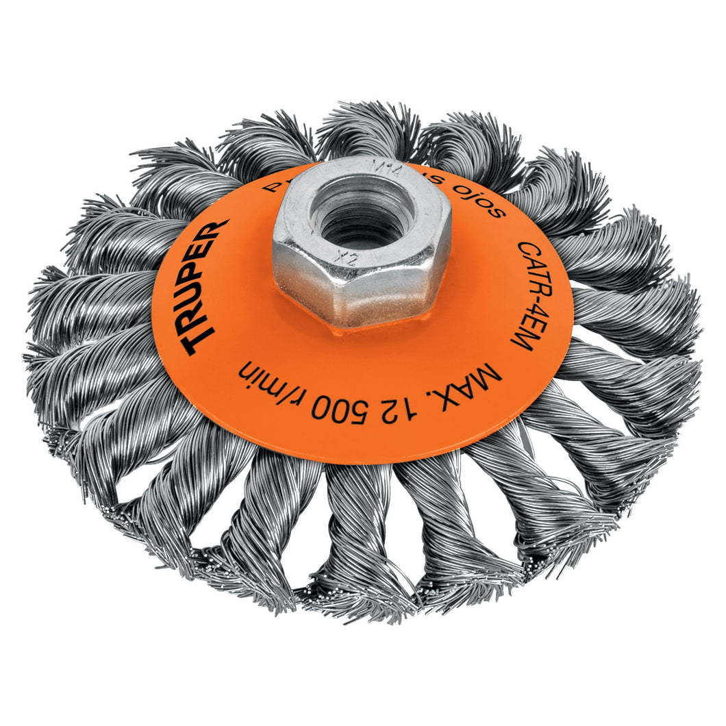 Wire Wheel Brush Concave Twist Knot with 14mm Nut 100mm Truper