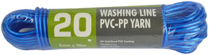 Clothes Line Poly/Plastic Coated 5mm Blue  20m Xcel