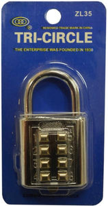 Push Button Combination Padlock - #ZL35 35mm Tri-Circle