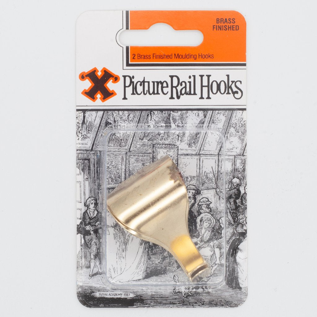 Picture Rail Hooks - Blister Pack Brassed Bayonet X